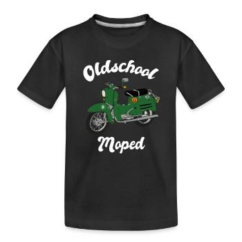 Schwalbenfahrer Simson Schwalbe Kult Roller DDR - Kinder Premium Bio T-Shirt - Schwarz - Vorne