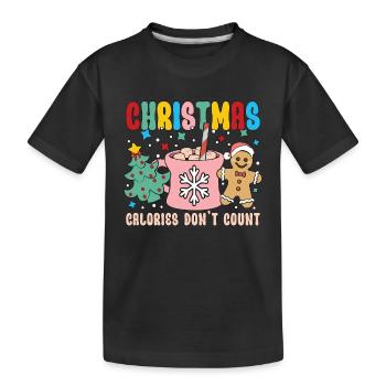 Régime faible en glucides Les calories de Noël ne sont pas faibles en glucides - T-shirt bio Premium Enfant - noir - Devant