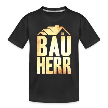 Bauherr - Kinder Premium Bio T-Shirt - Schwarz - Vorne