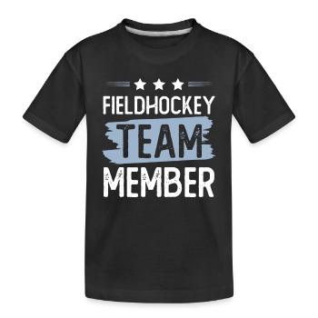 Field hockey team - Kids' Premium Organic T-Shirt - black - Front