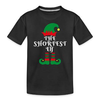The SHORTEST ELF Santa's Little Helper Christmas - Kids' Premium Organic T-Shirt - black - Front