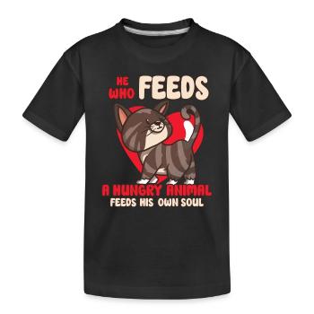 Cat RESCUE ANIMAL RIGHTS RESCUE Cat ADOPTION - Kids' Premium Organic T-Shirt - black - Front