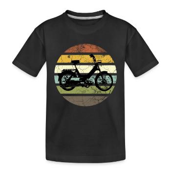 DDR Moped Oldtimer Roller Mofa Scooter 2 Takter - Kinder Premium Bio T-Shirt - Schwarz - Vorne
