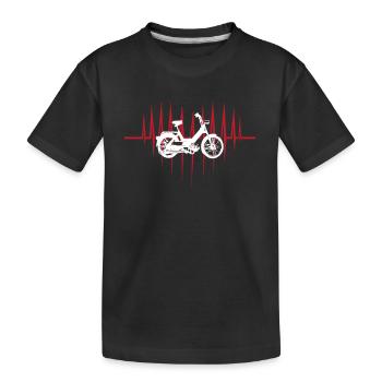 DDR Moped Oldtimer Roller Mofa Scooter 2 Takter - Kinder Premium Bio T-Shirt - Schwarz - Vorne