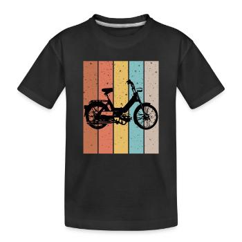 DDR Moped Oldtimer Roller Mofa Scooter 2 Takter - Kinder Premium Bio T-Shirt - Schwarz - Vorne