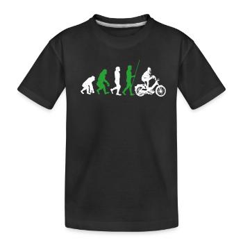 DDR Moped Oldtimer Roller Mofa Scooter 2 Takter - Kinder Premium Bio T-Shirt - Schwarz - Vorne