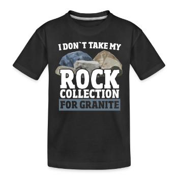 Geologie Geologie Geologe Wissenschaft Fossilien E - Kinder Premium Bio T-Shirt - Schwarz - Vorne