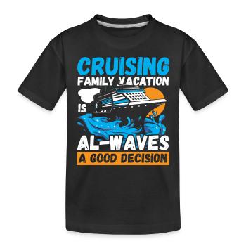 Kreuzfahrt Familienurlaub Schifffahrt Reise Urlaub - Kinder Premium Bio T-Shirt - Schwarz - Vorne