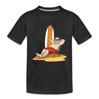 Nikolaus macht Urlaub für Männer und Frauen - Kinder Premium Bio T-Shirt - Schwarz - Vorne