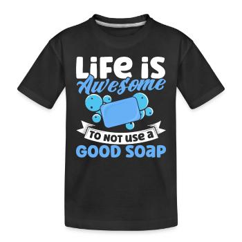 Savon Cadeau Savon Maison - T-shirt bio Premium Enfant - noir - Devant