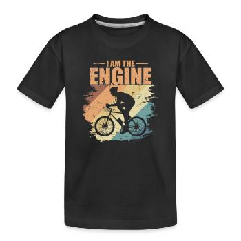 I am the Engine Fahrrad fahren Fitness - Kinder Premium Bio T-Shirt - Schwarz - Vorne