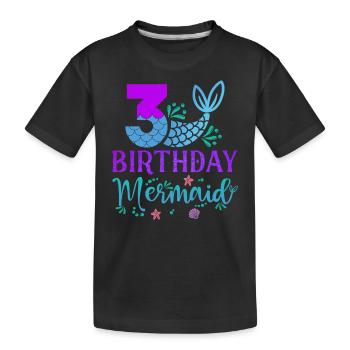 3. Geburtstag Meerjungfrau - Kinder Premium Bio T-Shirt - Schwarz - Vorne