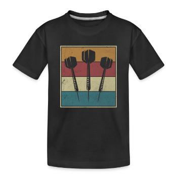 Vintage Darter Darts Player 3 Arrows Darts Gift - Kids' Premium Organic T-Shirt - black - Front