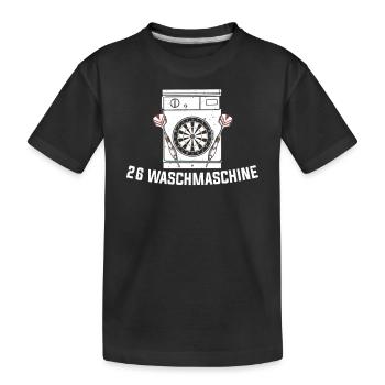 26 Waschmaschine Dartboard Dartpfeile Geschenk - Kinder Premium Bio T-Shirt - Schwarz - Vorne