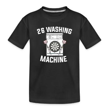 26 Waschmaschine Dartboard Dartpfeile Geschenk - Kinder Premium Bio T-Shirt - Schwarz - Vorne
