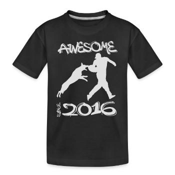 Génial depuis 2016. Agilité, Hundetraining - T-shirt bio Premium Enfant - noir - Devant