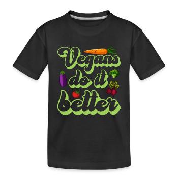Vegan Diet Vegans Do It Meat Free Vegan Diet Lover - Kids' Premium Organic T-Shirt - black - Front