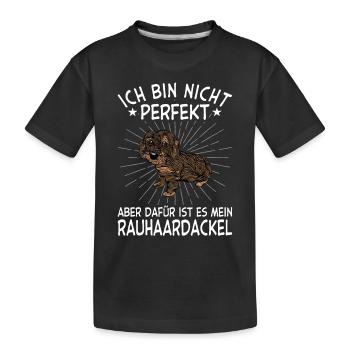 Rauhaardackel Hund Dog Hundehalter - Kinder Premium Bio T-Shirt - Schwarz - Vorne