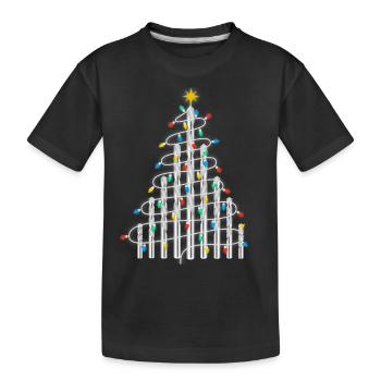 Weihnachtsbaum Handwerker Bohrer Bauarbeiter DIY - Kinder Premium Bio T-Shirt - Schwarz - Vorne