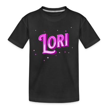 Lori Namen personalisiert - Kinder Premium Bio T-Shirt - Schwarz - Vorne