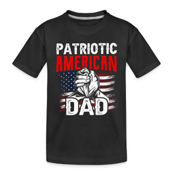Patriotic American Father USA US Patriot - Kids' Premium Organic T-Shirt - black - Front