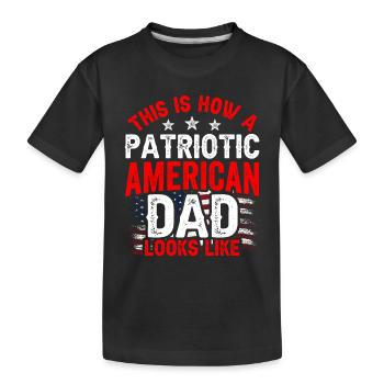 So Sieht Patriotischer Amerikanischer Vater Aus - Kinder Premium Bio T-Shirt - Schwarz - Vorne