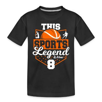 Cette légende du sport a maintenant 8 ans, match de basket-ball - T-shirt bio Premium Enfant - noir - Devant