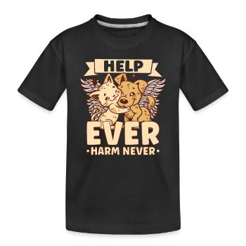 Animal RESCUE ANIMAL RIGHTS RESCUE Animal ADOPTION - Kinder Premium Bio T-Shirt - Schwarz - Vorne