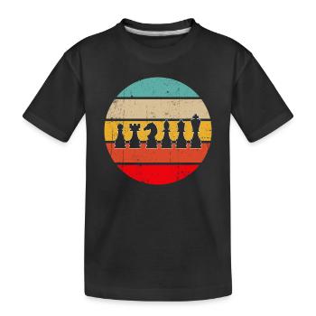Schach retro - Kinder Premium Bio T-Shirt - Schwarz - Vorne