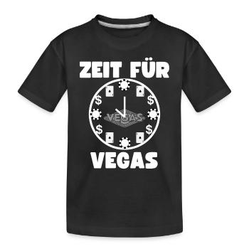 Las Vegas Zeit für Vegas Spaß Casino Slot Automat - Kinder Premium Bio T-Shirt - Schwarz - Vorne
