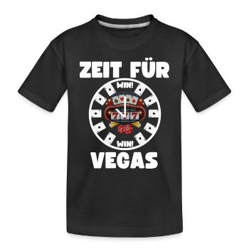 Las Vegas Zeit für Vegas Spaß Casino Slot Automat - Kinder Premium Bio T-Shirt - Schwarz - Vorne