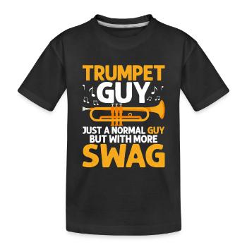 Le trompettiste juste un gars normal mais avec plus de swag t - T-shirt bio Premium Enfant - noir - Devant