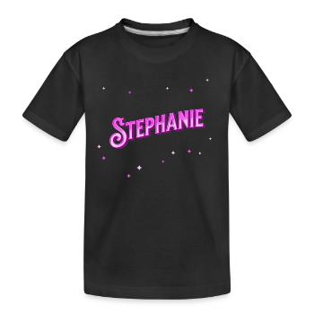 Le prénom de Stéphanie personnalisé - T-shirt bio Premium Enfant - noir - Devant