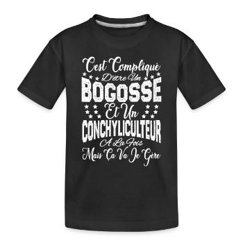 compliqué d'être un Bogosse et un Conchyliculteur - T-shirt bio Premium Enfant - noir - Devant