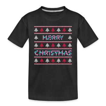 Merry Christmas - Merry Christmas Christmas Trees - Kids' Premium Organic T-Shirt - black - Front
