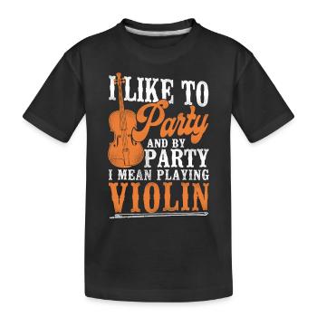 Violin Violinist Vintage I Like To - Kids' Premium Organic T-Shirt - black - Front