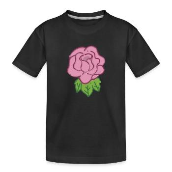 Rose Rote Rose Handgezeichnet - Kinder Premium Bio T-Shirt - Schwarz - Vorne