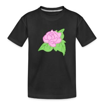 Rose Rote Rose Handgezeichnet - Kinder Premium Bio T-Shirt - Schwarz - Vorne