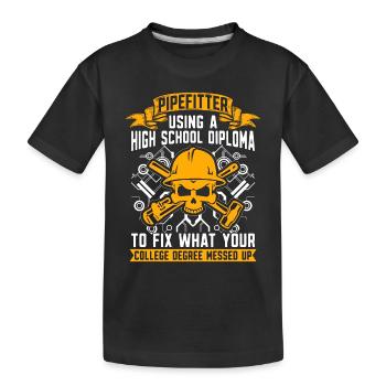 Tuyauteur utilisant un contremaître d’école secondaire Tuyauteur - T-shirt bio Premium Enfant - noir - Devant