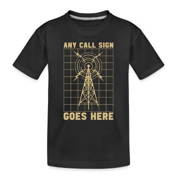 Radio amateur Tout indicatif d’appel va opérateur de tour radio - T-shirt bio Premium Enfant - noir - Devant
