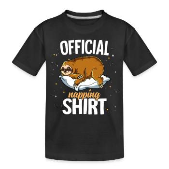 Schlafendes Faultier Offizielles Nickerchen - Kinder Premium Bio T-Shirt - Schwarz - Vorne