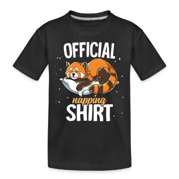 Sleeping Red Panda Official Napping - Kids' Premium Organic T-Shirt - black - Front