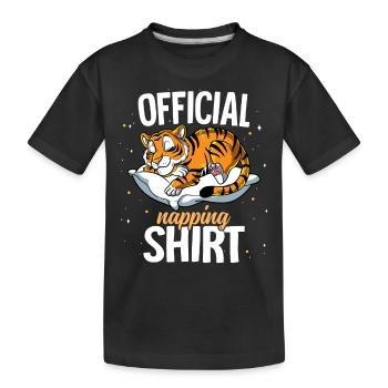 Schlafender Tiger Offizielles Nickerchen - Kinder Premium Bio T-Shirt - Schwarz - Vorne