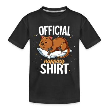 Schlafendes Quokka Offizielles Nickerchen - Kinder Premium Bio T-Shirt - Schwarz - Vorne
