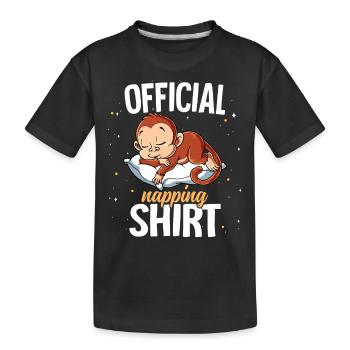Schlafender Affe Offizielles Nickerchen - Kinder Premium Bio T-Shirt - Schwarz - Vorne