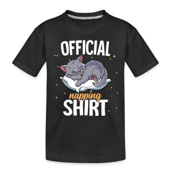 Sleeping Cat Official Napping - Kids' Premium Organic T-Shirt - black - Front