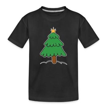 Weihnachtsbaum - Kinder Premium Bio T-Shirt - Schwarz - Vorne