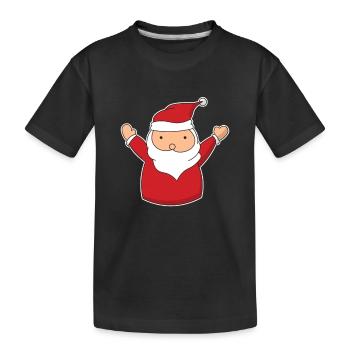 Père Noël Dessiné à la main - T-shirt bio Premium Enfant - noir - Devant