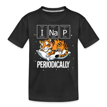 Tigre endormi Je fais une sieste périodique - T-shirt bio Premium Enfant - noir - Devant
