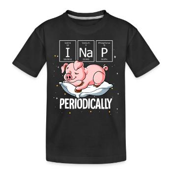 Schlafschwein Ich mache regelmäßig ein Nickerchen - Kinder Premium Bio T-Shirt - Schwarz - Vorne